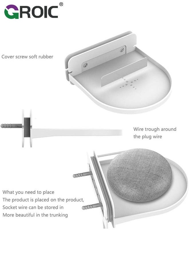 White Router Wall Mount Bracket Stand Holder for Home Mesh WiFi System Support Tenda Nova Linksys Velop TP-Link D-Link Google Nest
