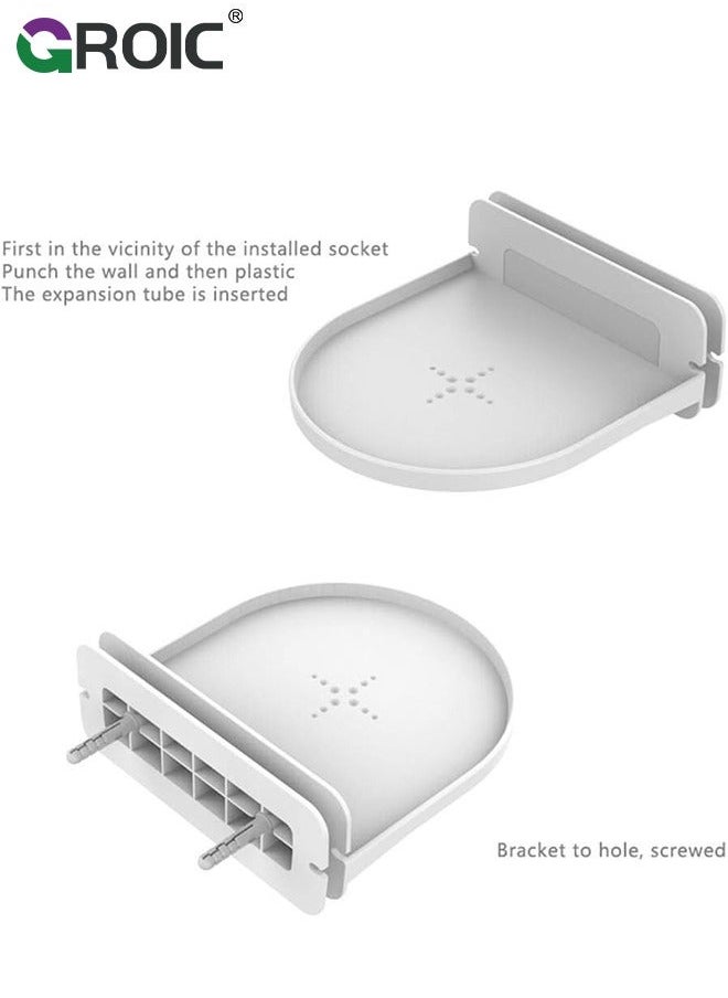 White Router Wall Mount Bracket Stand Holder for Home Mesh WiFi System Support Tenda Nova Linksys Velop TP-Link D-Link Google Nest