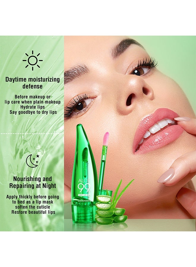 LANGMANNI Aloe  Lip Oil Magic Color Changing Lipstick Gift Set Long Lasting Nutritious Lip Oil Kit Lips Moisturizer Aloe Vera Lip Stick Color Change Lip Gloss Mood Lipstick Lips Shine Primer Lip Balm 2PCS - Image 2