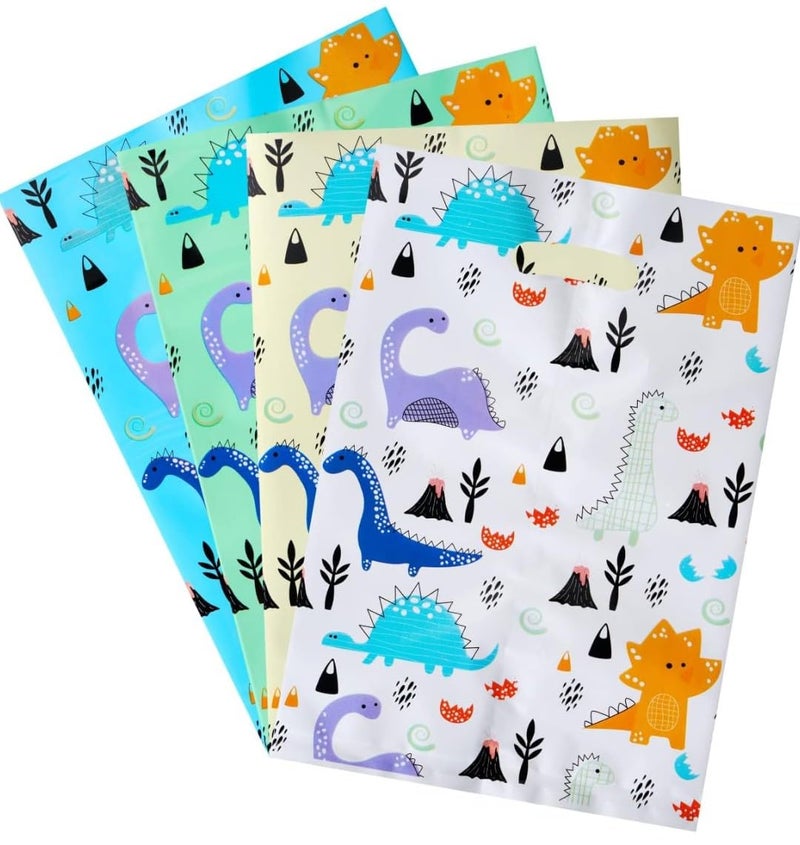 VRB Dec 24 قطعة أكياس فويل غودي، أكياس هدايا للعودة لعيد ميلاد الأطفال، أكياس هدايا العودة لحفلة عيد الميلاد للأولاد والبنات، أكياس هدايا ملونة (24 قطعة تصميم ديناصور) - Image 5