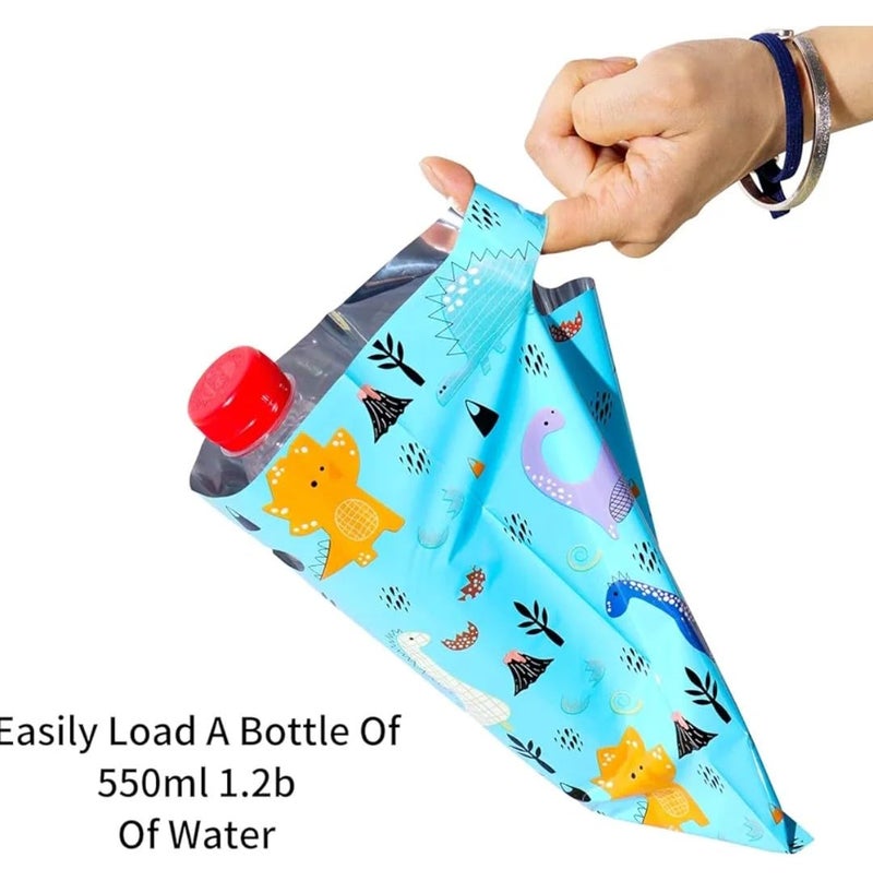 VRB Dec 24 قطعة أكياس فويل غودي، أكياس هدايا للعودة لعيد ميلاد الأطفال، أكياس هدايا العودة لحفلة عيد الميلاد للأولاد والبنات، أكياس هدايا ملونة (24 قطعة تصميم ديناصور) - Image 3