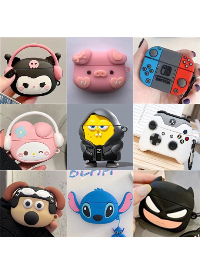 Generic - AirPods 4Th Generation Cartoon Silicone Soft Protective Cover Suitable For Apple Wireless Bluetooth Headphone Case Hot Sale In Foreign Trade-Color:M13 Model (with Ring)-Applicable Models:Airpods 4 (2024 Version) - Image 1