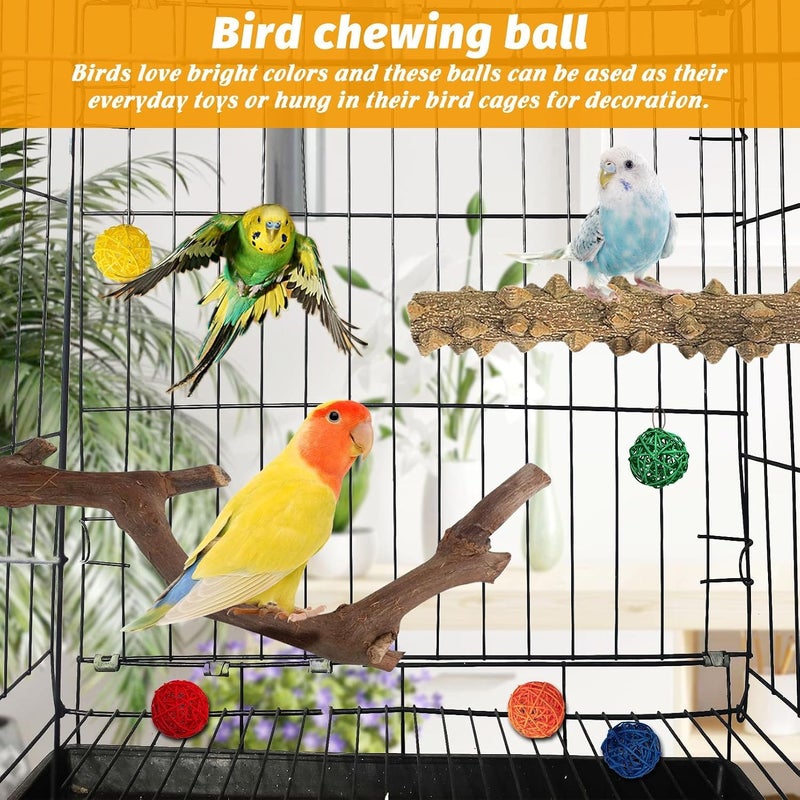 Kathson 5pcs Natural Parrot Perch for Cage Wooden Bird Perches Grape Bird Stick Parakeet Climbing Standing Branches Toy Chewable Cage Accessories for Small Budgies Cockatiels Lovebirds Budgies - Image 3
