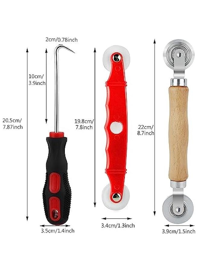 Generic - Screen Roller Tool Window Screen Door Repair Kit 3PCS Screen Rolling with Bearing Spline Tools Screen Repair Tool Spline Roller for Installing Door Screen Window - Image 1