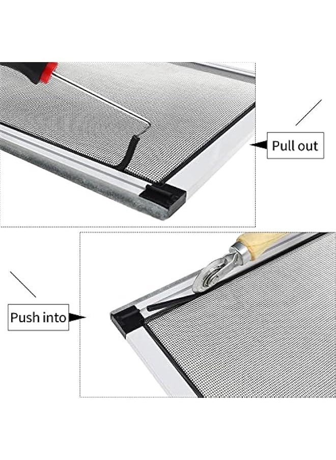 Generic - Screen Roller Tool Window Screen Door Repair Kit 3PCS Screen Rolling with Bearing Spline Tools Screen Repair Tool Spline Roller for Installing Door Screen Window - Image 1