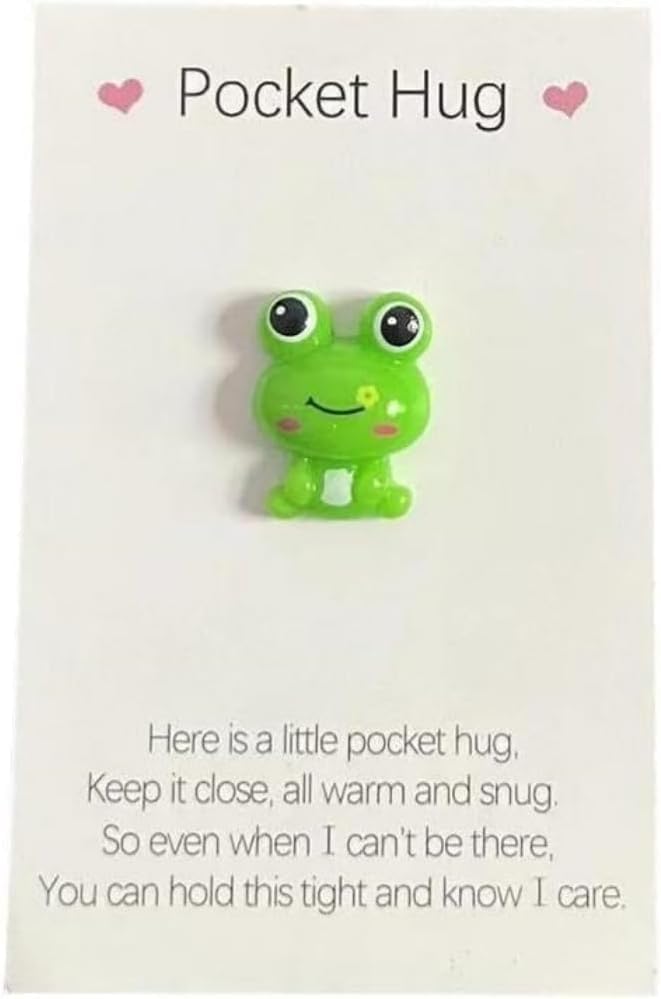 Fansoftiks Pocket Hug Frog Token and Heart with Cards,Adorable Thinking of You Gift, Encouragement Card Set for Friends/Family | Frog Ornaments, Inspirational Support Keepsake Gift - Image 1