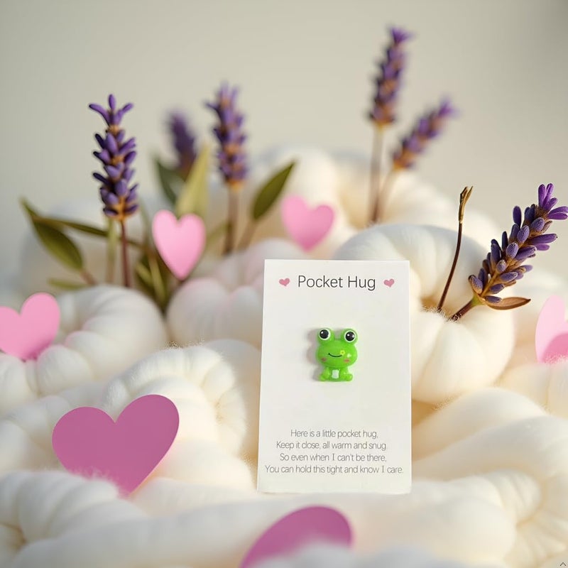 Fansoftiks Pocket Hug Frog Token and Heart with Cards,Adorable Thinking of You Gift, Encouragement Card Set for Friends/Family | Frog Ornaments, Inspirational Support Keepsake Gift - Image 3