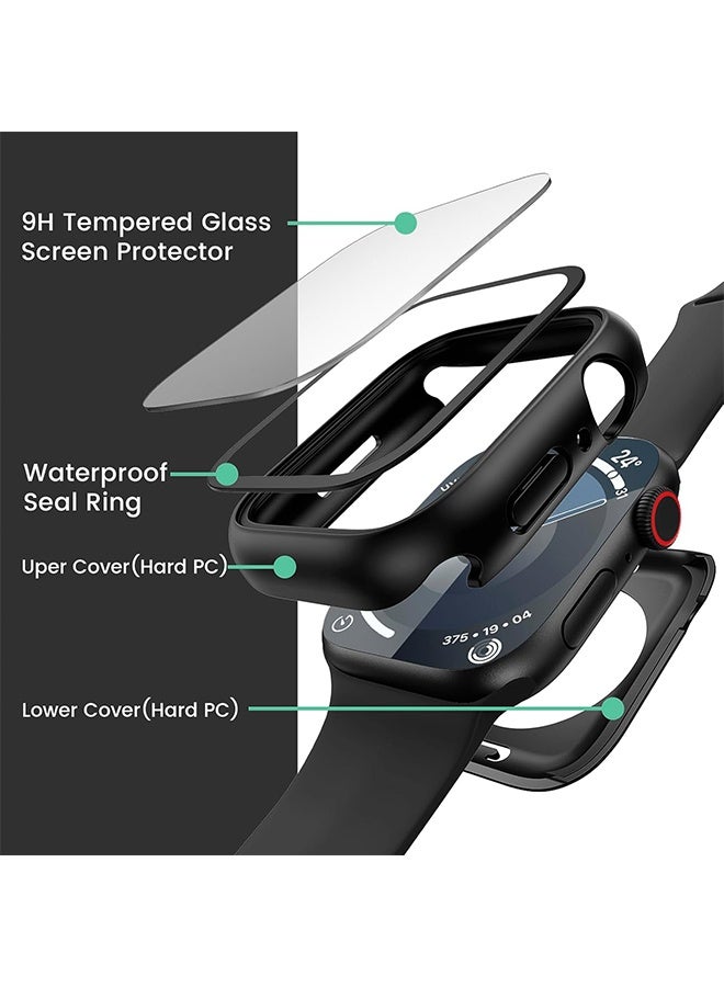 SUNDAREE Apple Watch Series 10 46mm with Tempered Glass Screen Protector, Full Coverage Bumper Cover for iWatch Case 46mm Black - Image 3