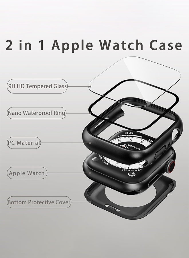 SUNDAREE Apple Watch Series 10 46mm with Tempered Glass Screen Protector, Full Coverage Bumper Cover for iWatch Case 46mm Black - Image 2