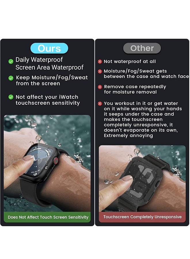 SUNDAREE Apple Watch Series 10 46mm with Tempered Glass Screen Protector, Full Coverage Bumper Cover for iWatch Case 46mm Black - Image 5