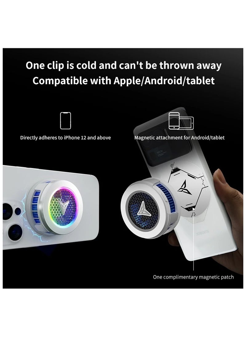 Flydigi B7X Magnetic Cellphone Cooler, Powerful 27W Intelligent Frequency Conversion Temperature Control, Prevent Condensate, Larger 36x36mm Cooling Area, Portable Cooling Fan for Phone/Tablet/Ipad