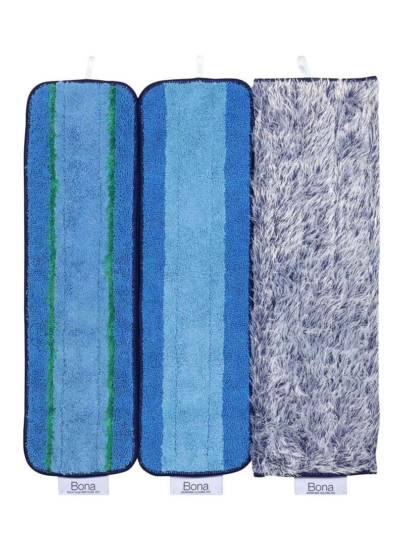 Bona 3-Piece Microfiber Cleaning Pad Blue 16.5Inch