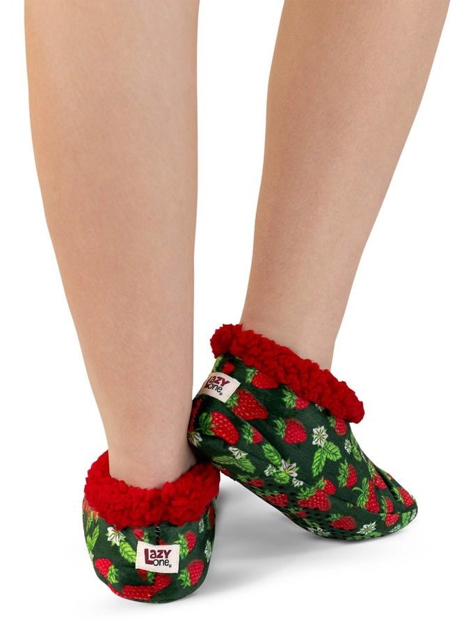 Lazy One Fuzzy Feet Slippers for Women, Cute Fleece-Lined House Slippers, Cute Slipper Socks, Strawberry Fuzzy Feet, Large-X-Large - Image 5