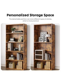 Gogoya Bookshelf,Industrial 5 Shelf Bookcase,Large 53 Inch Tall Floor Standing Open Bookshelf for Home Office, Living Room, and Bedroom Storage  - Image 4