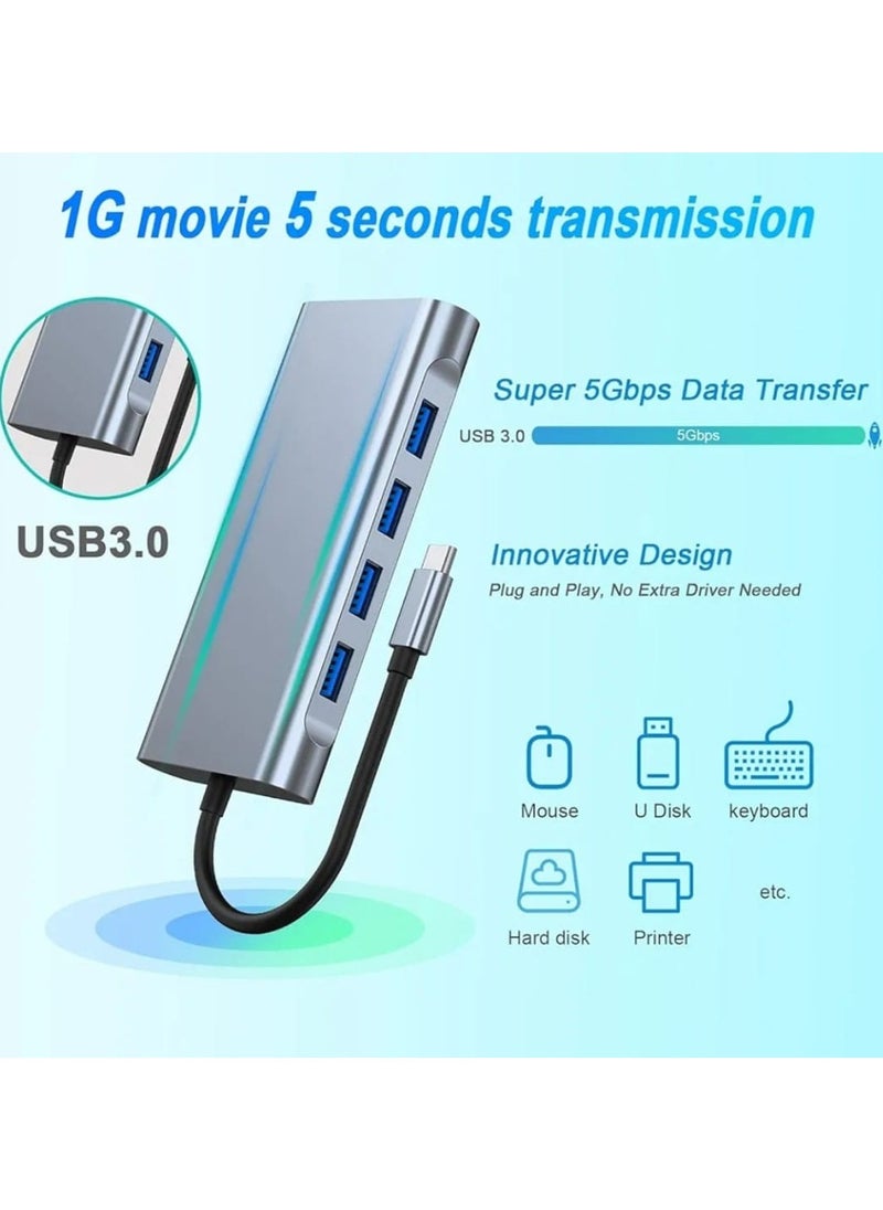traditious Upgraded 11-in-1 USB C Hub – USB C Docking Station with 4K HDMI, VGA, 100W PD Charging, USB 3.0 Ports, RJ45 Ethernet, SD/TF Card Reader, 3.5mm AUX – Compatible with MacBook, Type-C Laptops and More  - Image 5