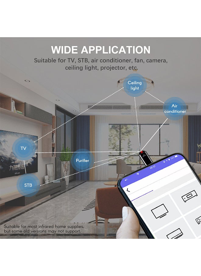 Generic - Wireless Smart Phone Infrared Transmitter Universal Mini Remote Controller with Type-C Connector Replacement for Android Smartphone TV Air Conditioner Fan Camera - Image 1