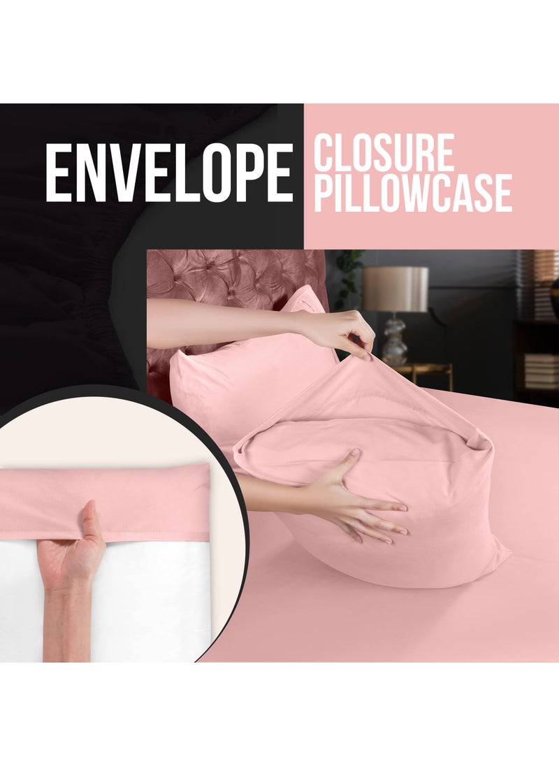 Utopia Bedding Utopia Bedding Queen Pillow Cases - 4 Pack - Envelope Closure - Soft Brushed Microfiber Fabric - Shrinkage and Fade Resistant Pillow Covers Queen Size 20 X 30 Inches (Queen  Pink)  - Image 4