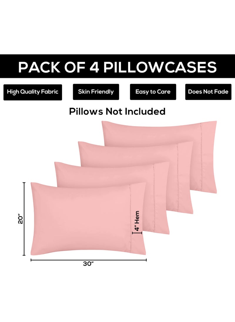 Utopia Bedding Utopia Bedding Queen Pillow Cases - 4 Pack - Envelope Closure - Soft Brushed Microfiber Fabric - Shrinkage and Fade Resistant Pillow Covers Queen Size 20 X 30 Inches (Queen  Pink)  - Image 3