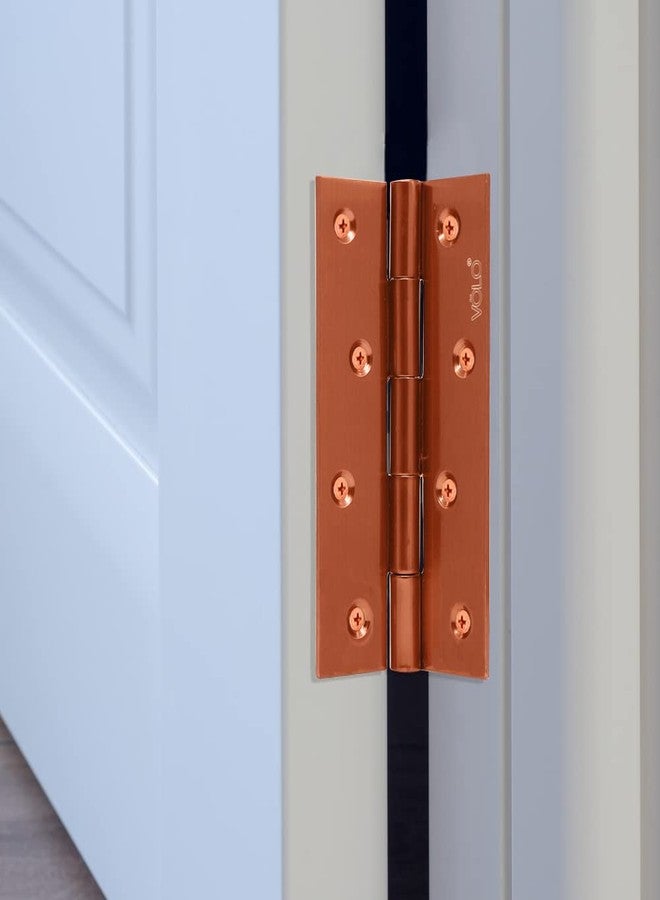 Volo Premium Concealed Door Butt Hinges 4 inch x 12 Gauge/2.5 mm Thickness, Slow Motion Butt Hinge (Stainless Steel)(Color - Rose Gold) - Image 3