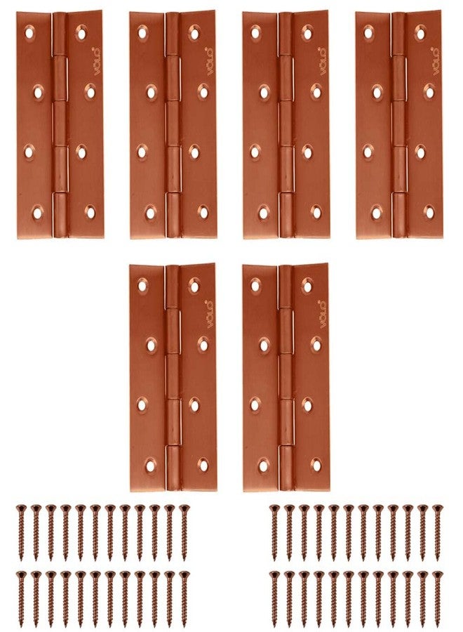 Volo Premium Concealed Door Butt Hinges 4 inch x 12 Gauge/2.5 mm Thickness, Slow Motion Butt Hinge (Stainless Steel)(Color - Rose Gold) - Image 1