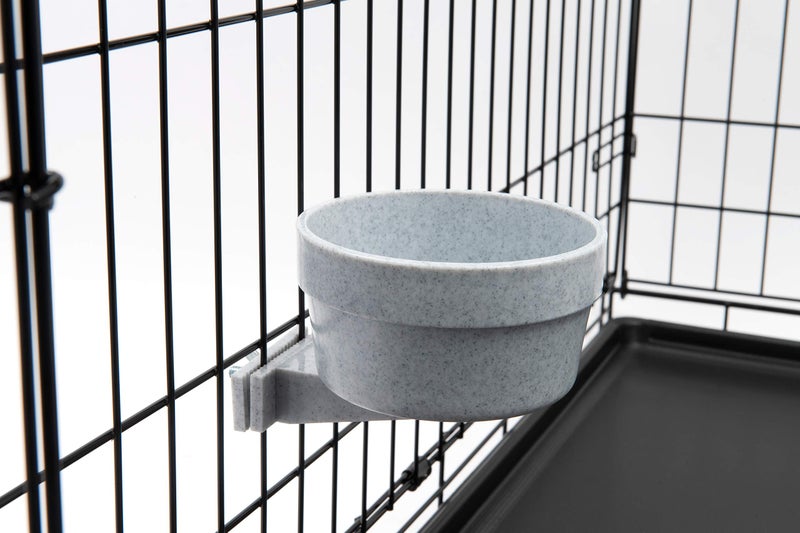 Lixit Kennel Cage Water Bowl Hanging - Non Spill Dog Crate Bowls - Durable Crate Water Bowl for Pets - Securely Attaches to Cage for Convenient Feeding and Drinking (20oz, Granite) - Image 5