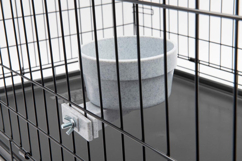 Lixit Kennel Cage Water Bowl Hanging - Non Spill Dog Crate Bowls - Durable Crate Water Bowl for Pets - Securely Attaches to Cage for Convenient Feeding and Drinking (20oz, Granite) - Image 4