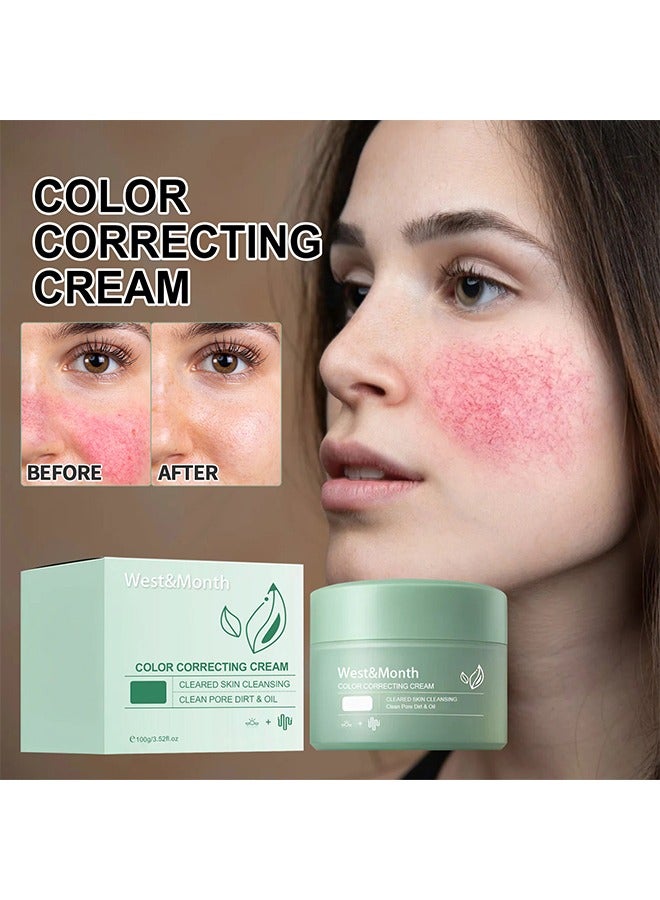 ويست اند مانث كريم تصحيح اللون ، خافي عيوب أخضر مضاد للاحمرار ، كريم مرطب لتصحيح اللون ، كريم تصحيح الصباغ ، يوضع بعد المرطب ، قبل واقي الشمس والمكياج 100 جرام - Image 1