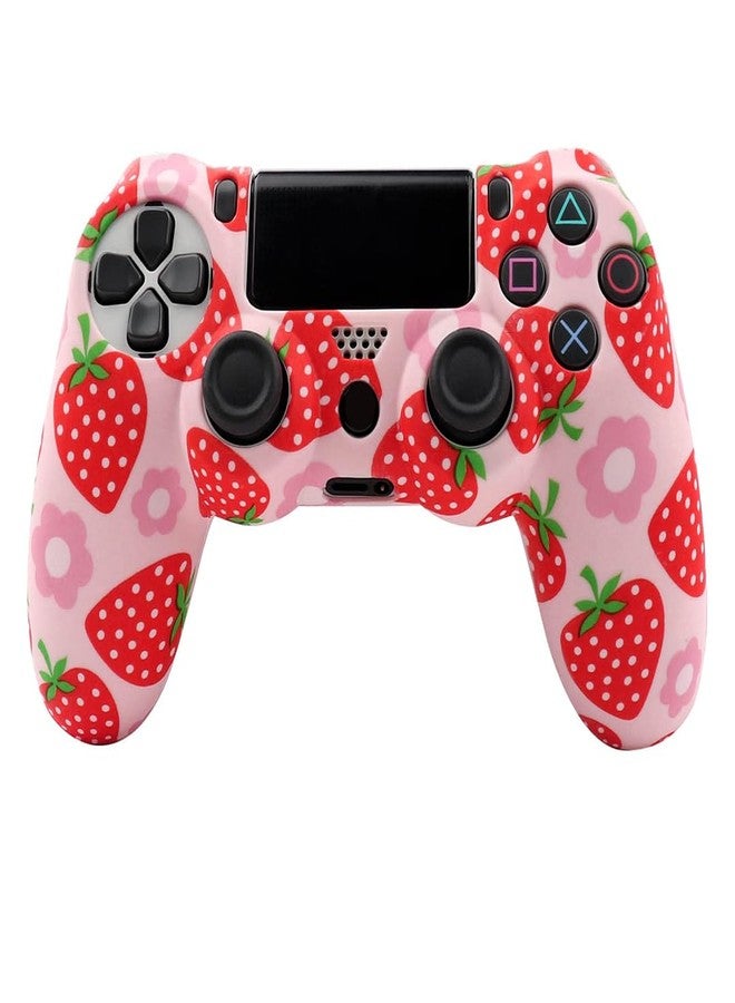 RALAN Pink PS4 Controller Skins ,Fruit Silicone Controller Cover Skin Protector Compatible /PS4 Slim/PS4 Pro Controller with 2 Cute Thumb Grips Caps . - Image 2