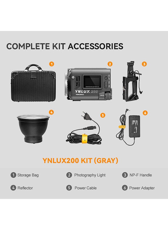 YONGNUO YNLUX200 Bi-Color LED Video Light 200W High Power Photography Light 2600K-6500K Dimmable