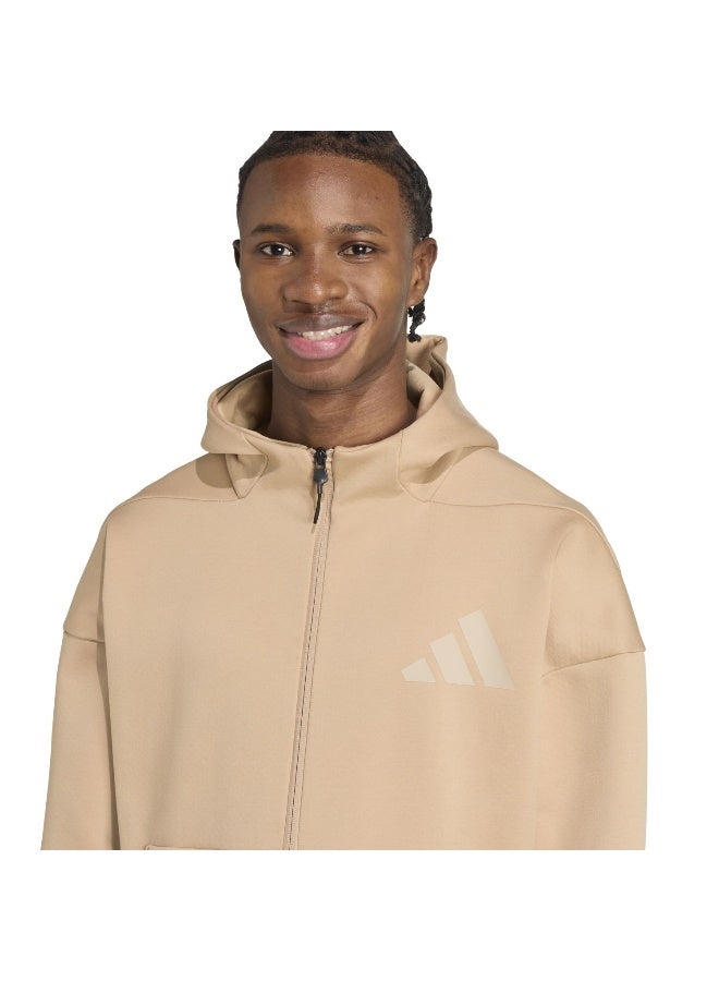 Adidas M Z.N.E. Fz Brown Training Track Tops For Men XS - Image 5
