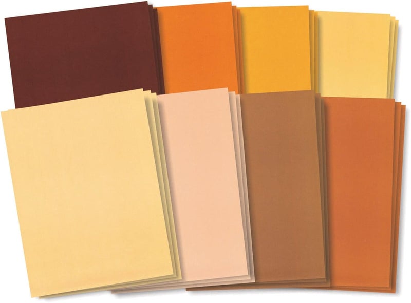 Roylco Skin Tone Designs Paper - 48 Sheets of Heavyweight Craft Paper in 8 Flesh Tones