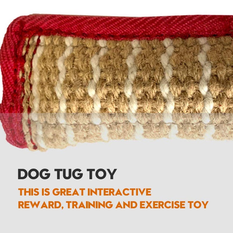 ToLanbbt Dog Tug Toy, Dog Bite Jute Pillow Pull Toy with 2 Strong Handles, Perfect for Tug of War, Puppy Training Interactive Play, Bite Training Toys for Medium to Large Dogs (Pink Yellow) - Image 4