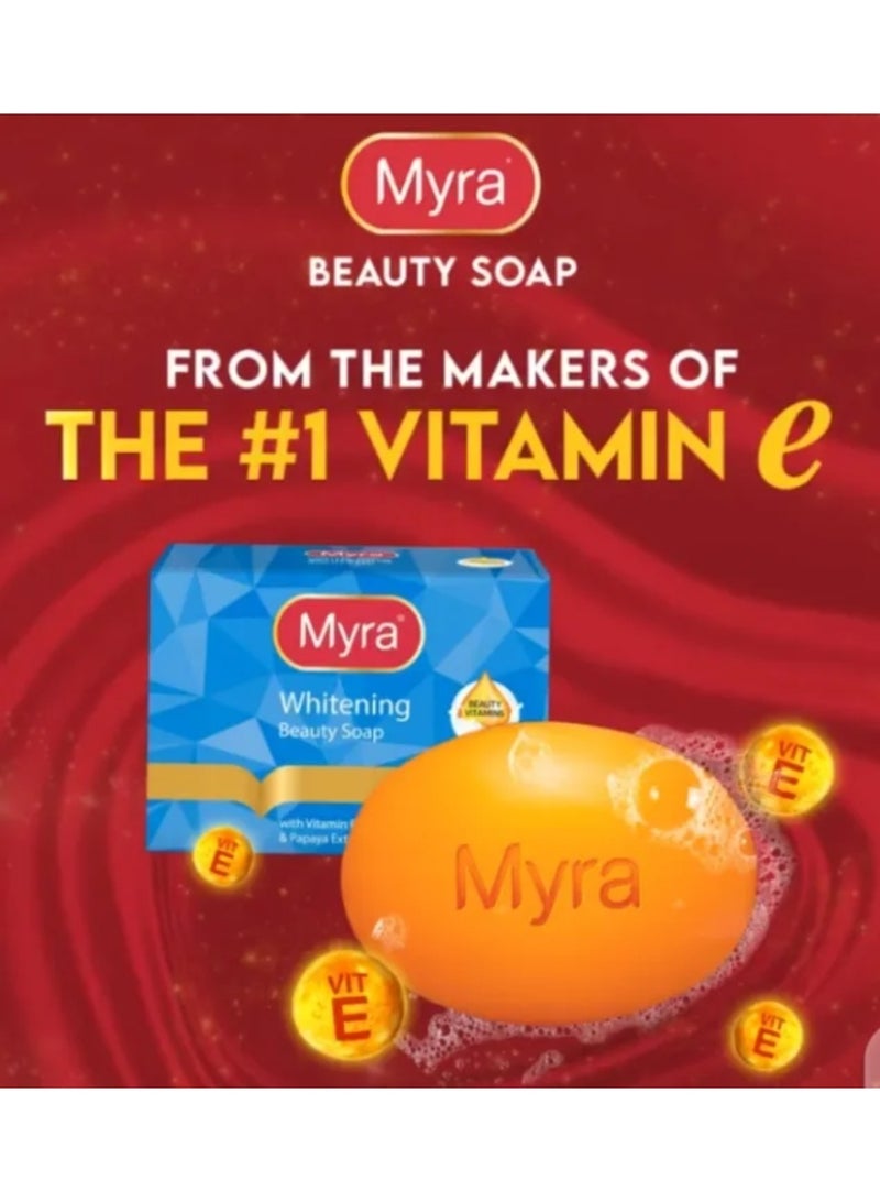Myra Whitening Beauty Soap With Vitamin E And Papaya Extract 90 g - Image 2