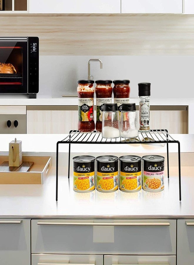 TechSrmaji Steel Dish Organizer/Multipurpose Space Saver Storage Shelves for Kitchen & Bathroom Cabinets/Plate Stand/Household Shelves/CounterTop Rack Cups, Pantry Organization (Pack of 2) (Black) - Image 5