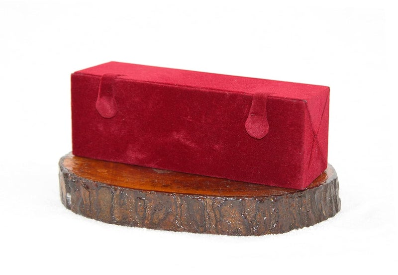 Luces Maroon Velvet Folding jewellery Vanity Box Make-Up 12 pair Earrings Utility Toiletry Wardrobe Organizer Pouch Set of 2 - Image 5