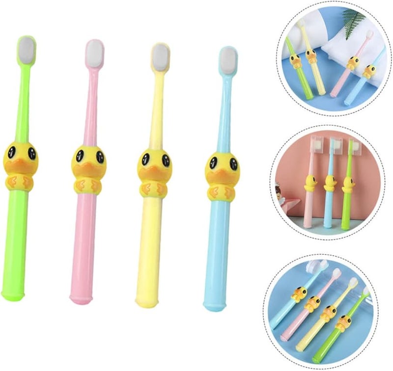 فرش أسنان كرتون للأطفال 4 قطع، شعيرات ناعمة، فرشاة الأسنان الأولى للأطفال - Image 5