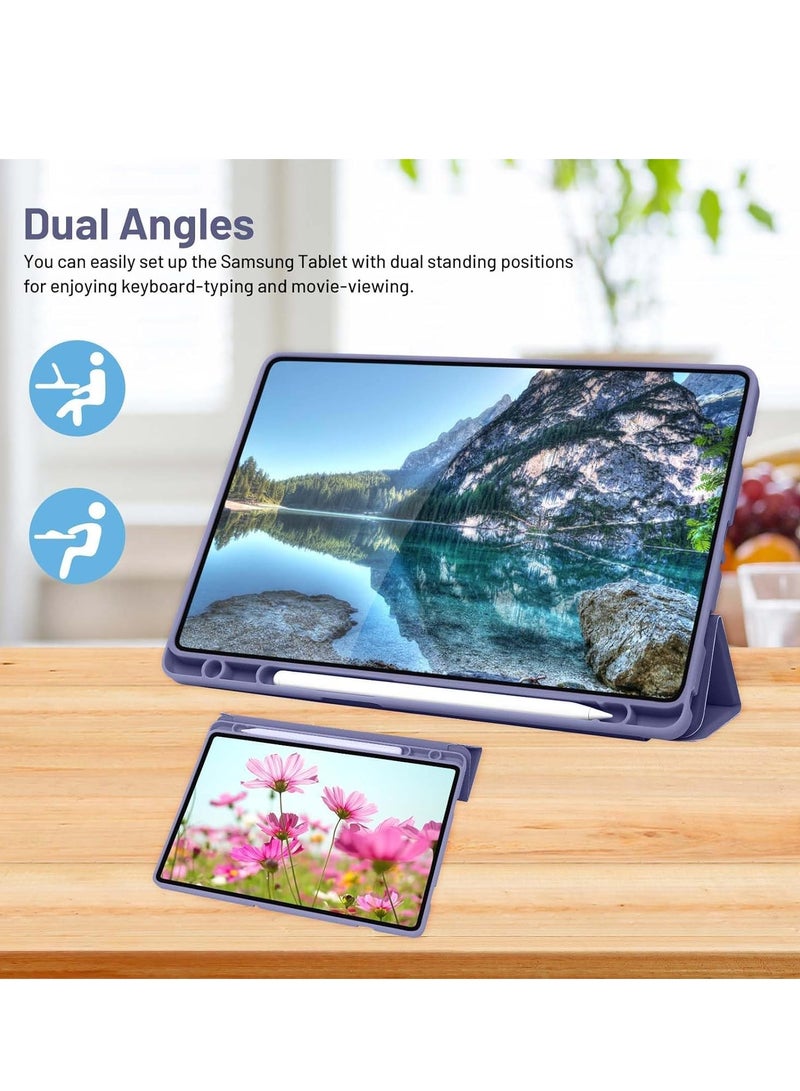 TIGER Case Compatible with Samsung Galaxy Tab A9 Plus / A9+ 11 Inch (2023, SM-X210/X216/X218) – Trifold Stand Case with Pen Holder, Auto Sleep/Wake Protective Cover, Blue Grey - Image 5
