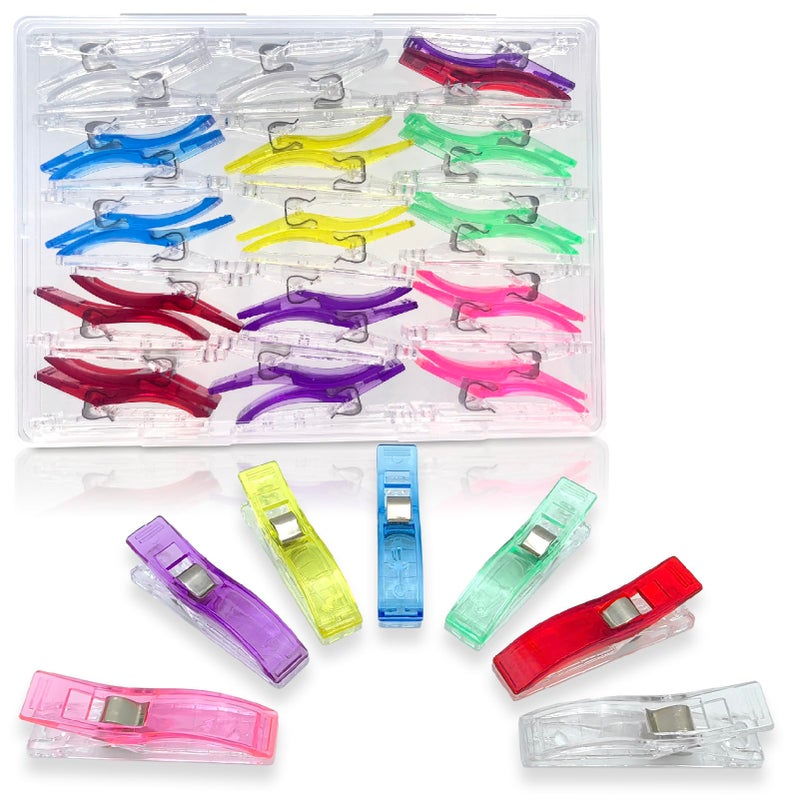 KOLUPA Large Sewing Clips for Fabric and Quilting, KOLUPA Plastic Clips Fabric Clips Quilt Clips 30 Pcs, Sewing Notions for Sewing Quilting Supplies Crafting Tools, Multipurpose Sewing Accessories - Image 1