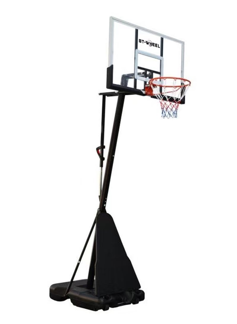 GT-Wheel Portable Basketball Hoop for Outdoor & Indoor Use Height Adjustable 7.2FT to 10FT 44"-48" Shatterproof Backboard Pro-Style Breakaway Rim Heavy-Duty Base with Wheels for Adults & Teens - Image 1