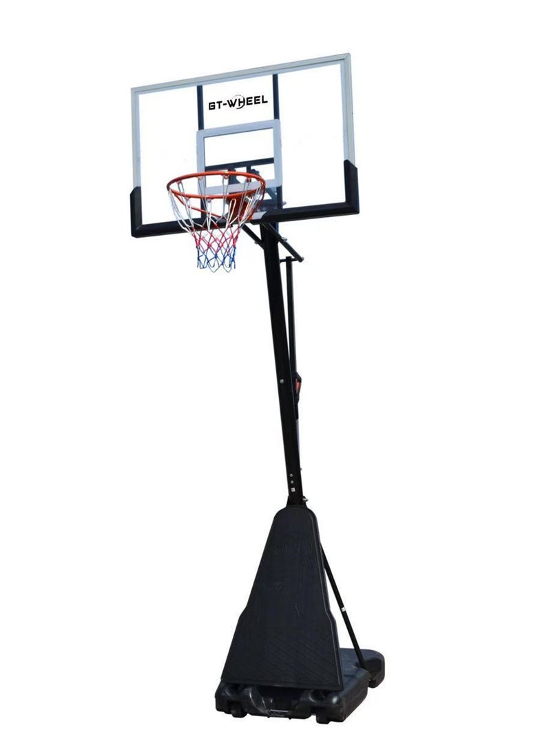 GT-Wheel Portable Basketball Hoop for Outdoor & Indoor Use Height Adjustable 7.2FT to 10FT 44"-48" Shatterproof Backboard Pro-Style Breakaway Rim Heavy-Duty Base with Wheels for Adults & Teens - Image 4