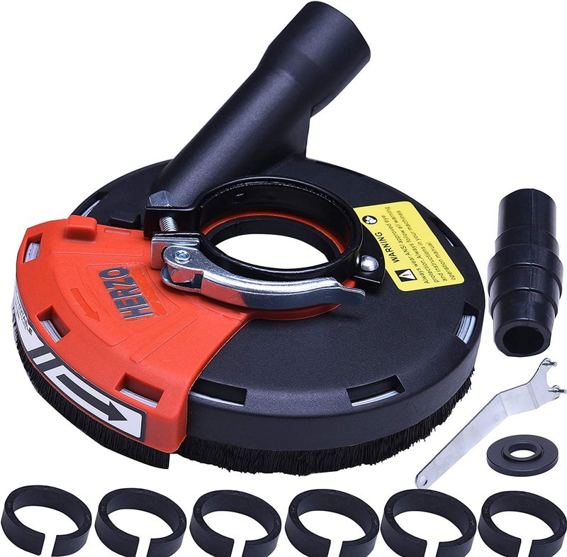 HERZO Universal Suction Hood for Angle Grinder with Brush Ring 180 mm - Image 1