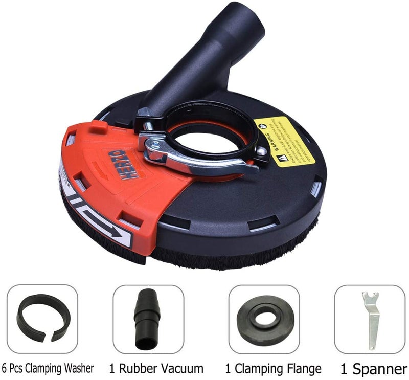 HERZO Universal Suction Hood for Angle Grinder with Brush Ring 180 mm - Image 2