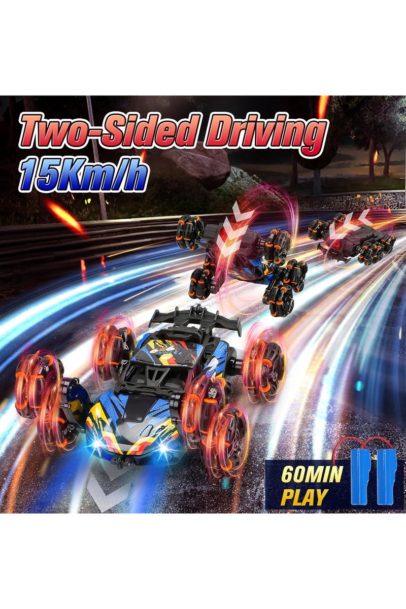 Auniq Remote Controlled Car, 6WD RC Stunt Car with Gesture Sensor, 360° Rotation and Drift Vehicles, RC Car, 1:24 RC Off-Road Toy with Spray and Light,... - Image 3