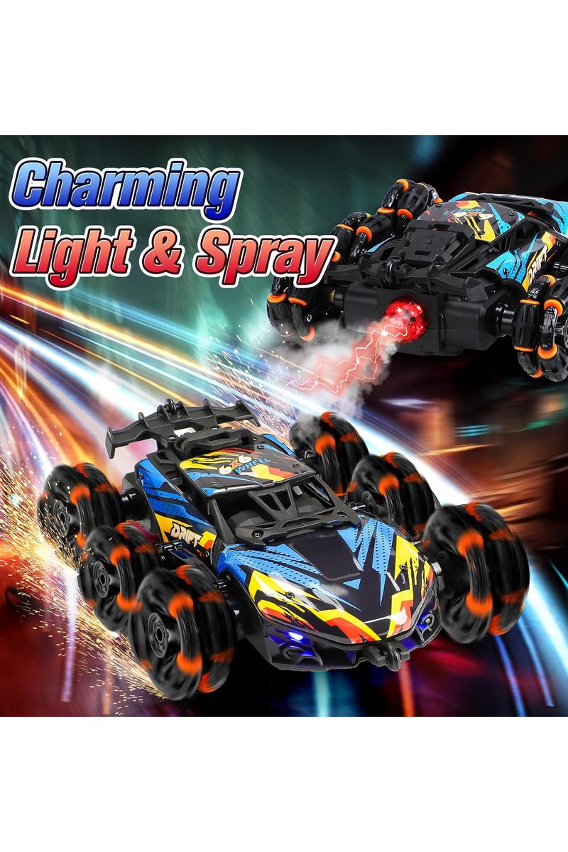 Auniq Remote Controlled Car, 6WD RC Stunt Car with Gesture Sensor, 360° Rotation and Drift Vehicles, RC Car, 1:24 RC Off-Road Toy with Spray and Light,... - Image 4