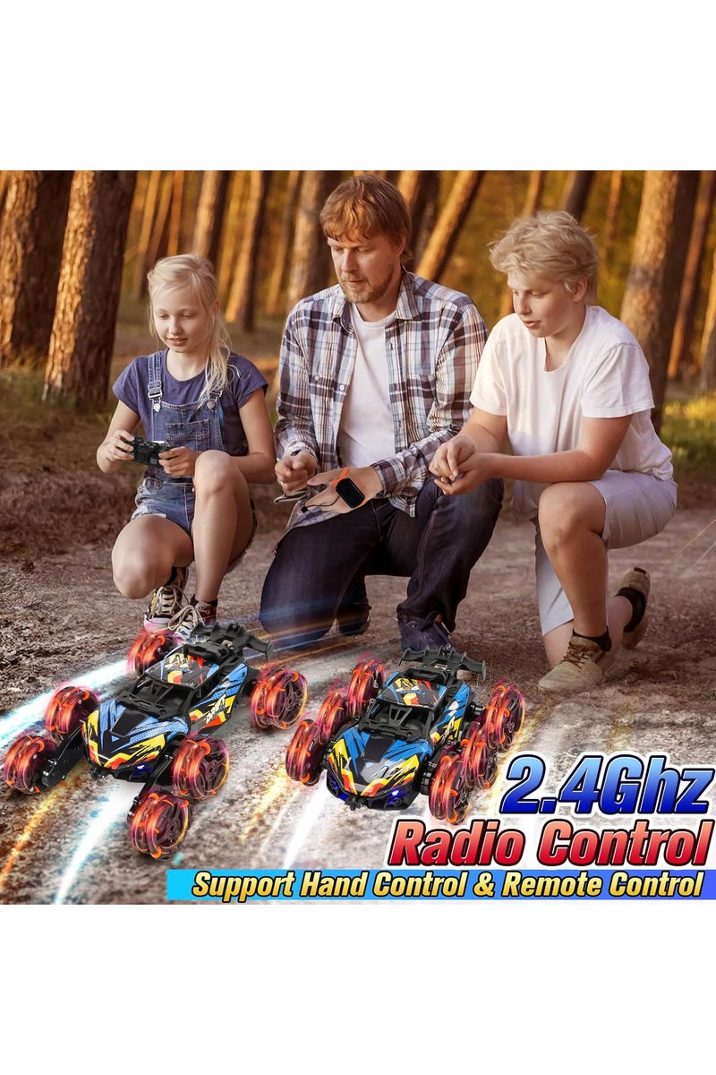 Auniq Remote Controlled Car, 6WD RC Stunt Car with Gesture Sensor, 360° Rotation and Drift Vehicles, RC Car, 1:24 RC Off-Road Toy with Spray and Light,... - Image 5