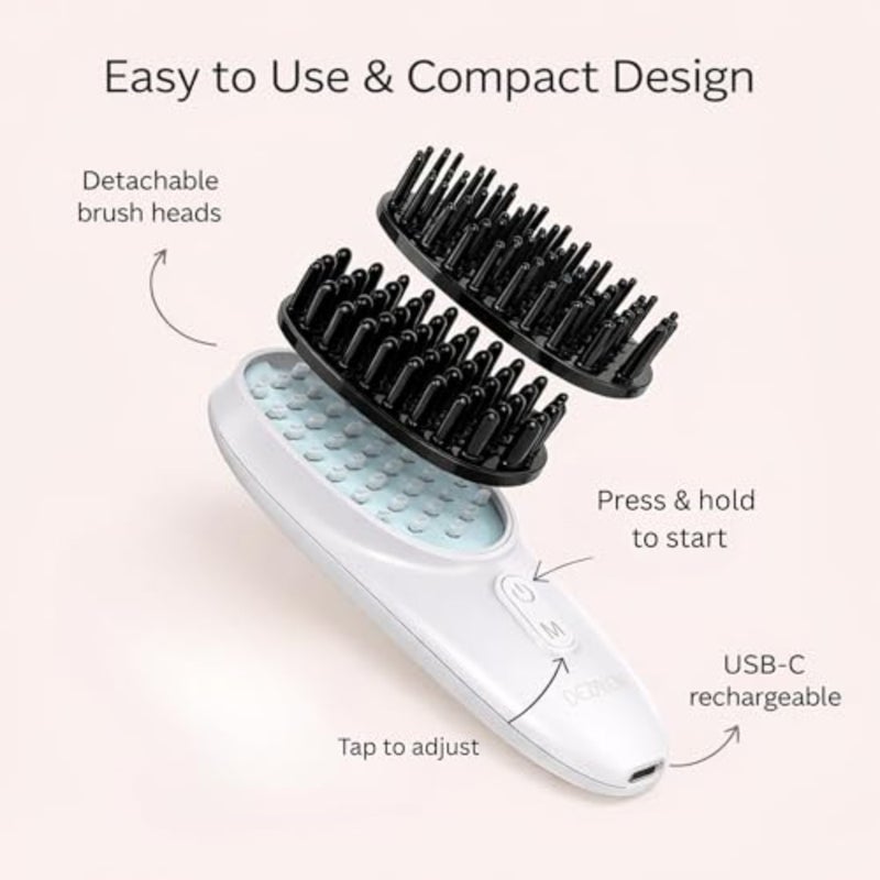 Electric Scalp Massager Brush, Vibrating, Detachable Heads - Image 4
