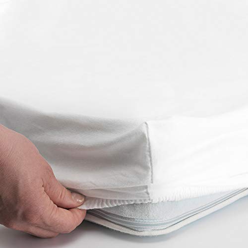 Cottington Lane - 600 Thread Count 100% Cotton, Single Size Fitted Sheet Only With Elastic All Around 36"X72"/ 3Ft X 6Ft /91 X 183 Cm- Fits Mattress Upto 10 Inches - White Solid,Smallsingle - Image 1