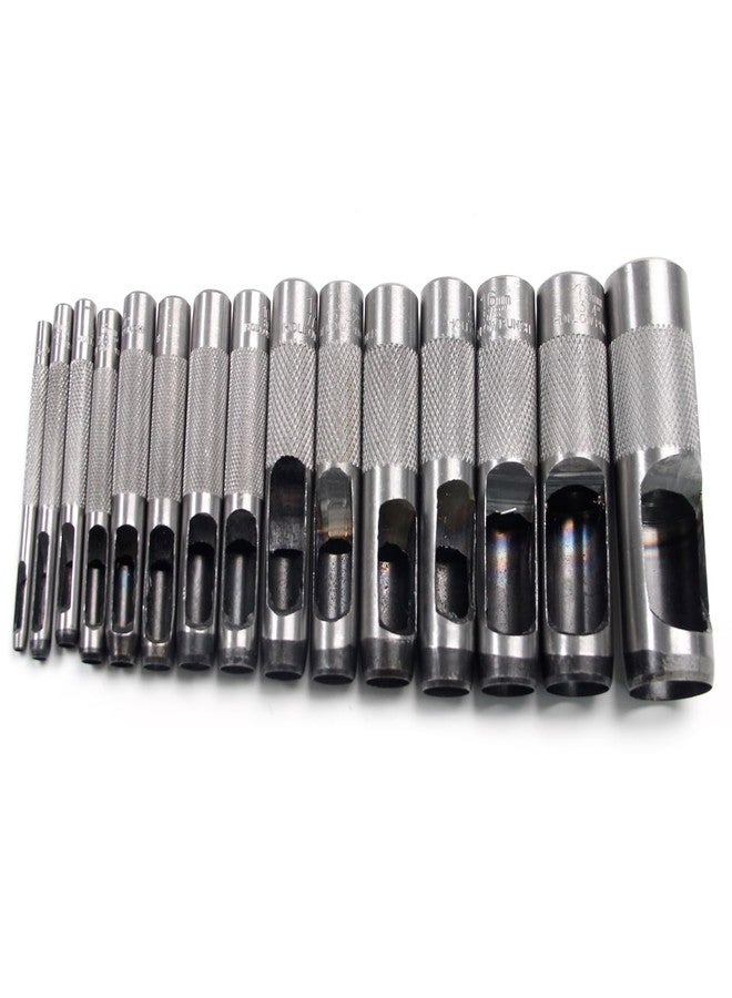 Utoolmart Round Steel Hollow Punch Set 3mm to 25mm Leather Craft Hollow Hole Punch Tools 15Pcs - Image 5