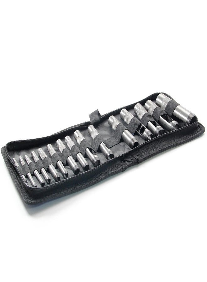 Utoolmart Round Steel Hollow Punch Set 3mm to 25mm Leather Craft Hollow Hole Punch Tools 15Pcs - Image 4