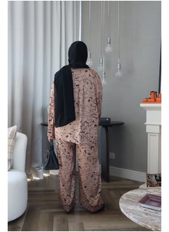 Jimmy Le Bond Chic Waves Matching Set – Premium Modest Wear (Beige Grace)  - Image 3